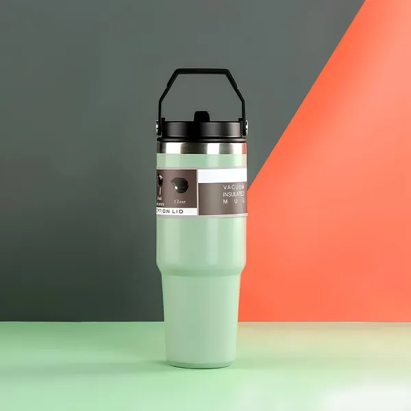 Homecloud_Travel_Mug_-_30_Oz_/_890_Ml_Double_Wall_Insulated_Tumbler_With_Straw_|_Premium_Steel_Coffee_Mug_For_Hot_And_Cold_Drinks_|_Leak-Proof_Design_(Terminal_Handle_Green)