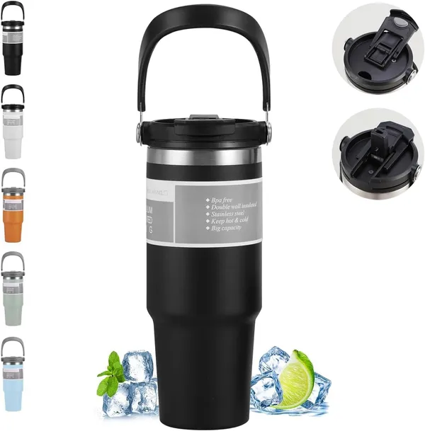 Insulated_Travel_Tumbler_With_Handle,_Black,_Stainless_Steel,_Leak-Proof_Lid