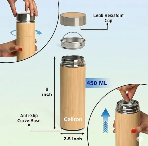 Bamboo_Insulated_Stainless_Steel_Water_Bottle_With_Tea_Infuser_450Ml