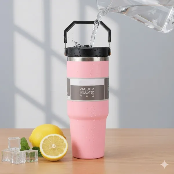 Stainless_Steel_Tumbler_With_Straw_And_Handle_|_Double_Wall_Insulated_Travel_Cup_|_Leak_Proof_Lid_|_Hot_And_Cold_Beverage_Mug_For_Home,_Office_And_Car_(Pink)