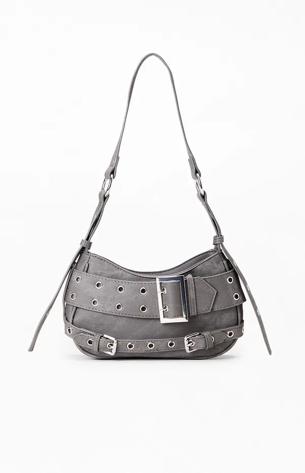 Women’s_Grey_Eyelet_Belt_Baguette_Shoulder_Bag_|_Trendy_Faux_Leather_Sling_Bag_for_Girls_|_Retro_Buckle_Mini_Purse_for_Daily_Use,_College,_Travel_&_Parties