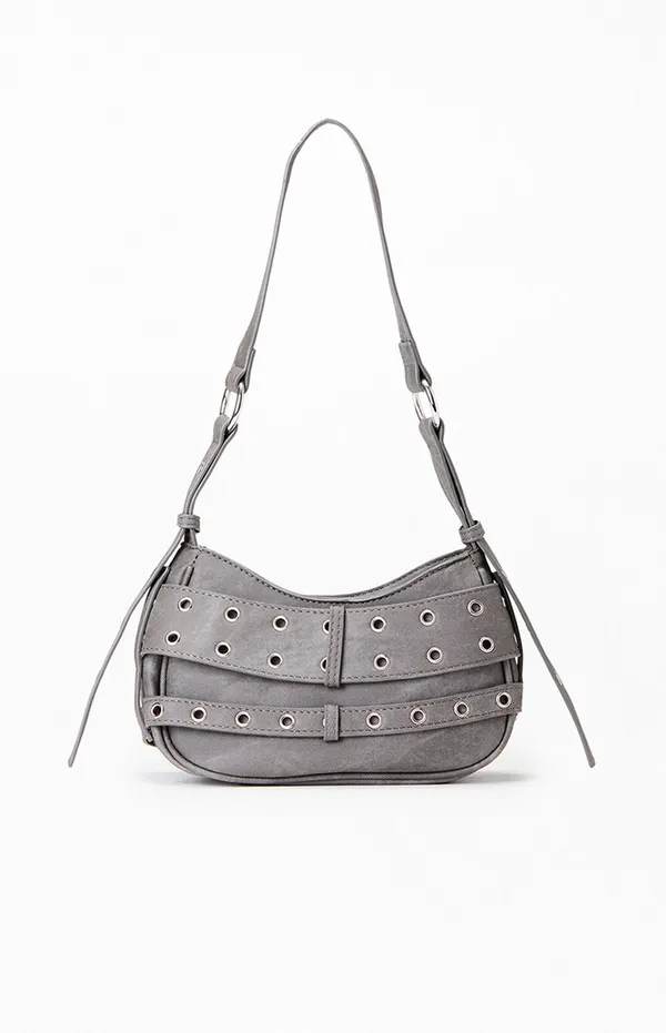 Women’s_Grey_Eyelet_Belt_Baguette_Shoulder_Bag_|_Trendy_Faux_Leather_Sling_Bag_for_Girls_|_Retro_Buckle_Mini_Purse_for_Daily_Use,_College,_Travel_&_Parties