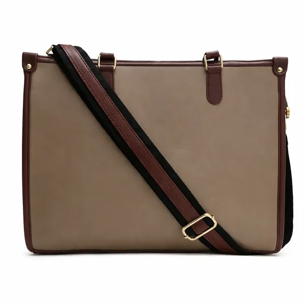 Beige_And_Brown_Office_Tote_Bag_|_Structured_Handbag_|_Pu_Leather_For_Women