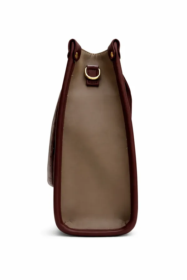 Beige_And_Brown_Office_Tote_Bag_|_Structured_Handbag_|_Pu_Leather_For_Women