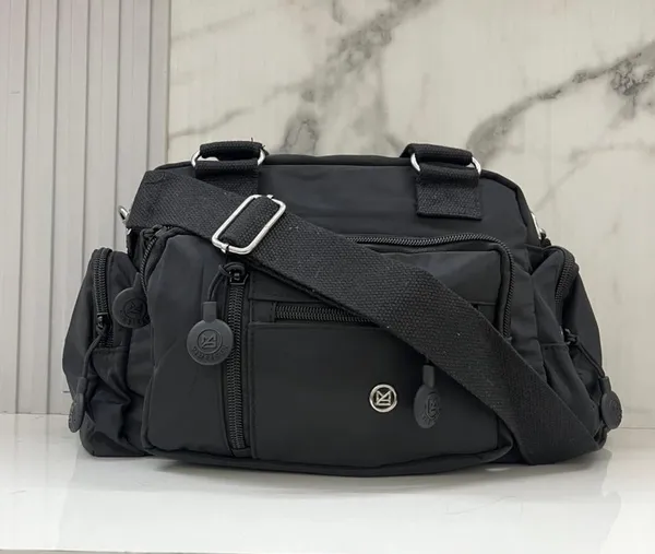 Women’s_Multi-Pocket_Nylon_Handbag_with_Detachable_Sling_Strap_|_Lightweight_Water-Resistant_Shoulder_Bag_for_Office,_Travel_&_Daily_Use_(Black)