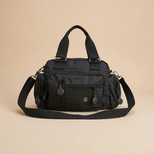 Women’s_Multi-Pocket_Nylon_Handbag_with_Detachable_Sling_Strap_|_Lightweight_Water-Resistant_Shoulder_Bag_for_Office,_Travel_&_Daily_Use_(Black)