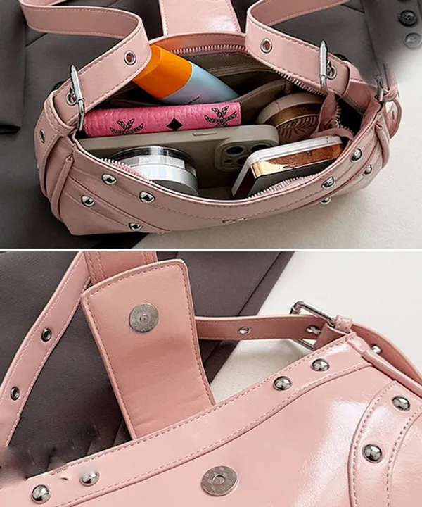Women’s_Glossy_Faux_Leather_Baguette_Shoulder_Bag_|_Retro_Studded_Buckle_Sling_Bag_for_Girls_|_Trendy_Mini_Shoulder_Purse_for_Daily_Use,_Travel,_College_&_Parties