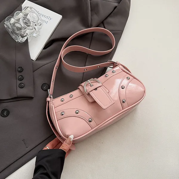 Women’s_Glossy_Faux_Leather_Baguette_Shoulder_Bag_|_Retro_Studded_Buckle_Sling_Bag_for_Girls_|_Trendy_Mini_Shoulder_Purse_for_Daily_Use,_Travel,_College_&_Parties
