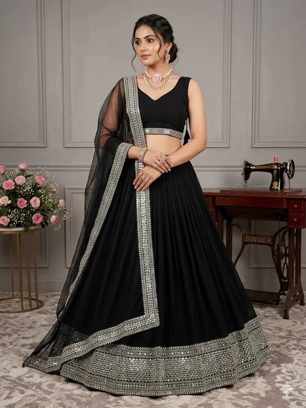 Black_Velvet_And_Silk_Blend_Premium_And_Fancy_Design_Lehenga_Set_For_Women