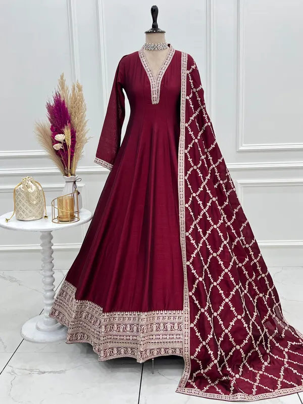 Red_Silk_Blend_Premium_And_Fancy_Design_Anarkali_Suit_For_Women