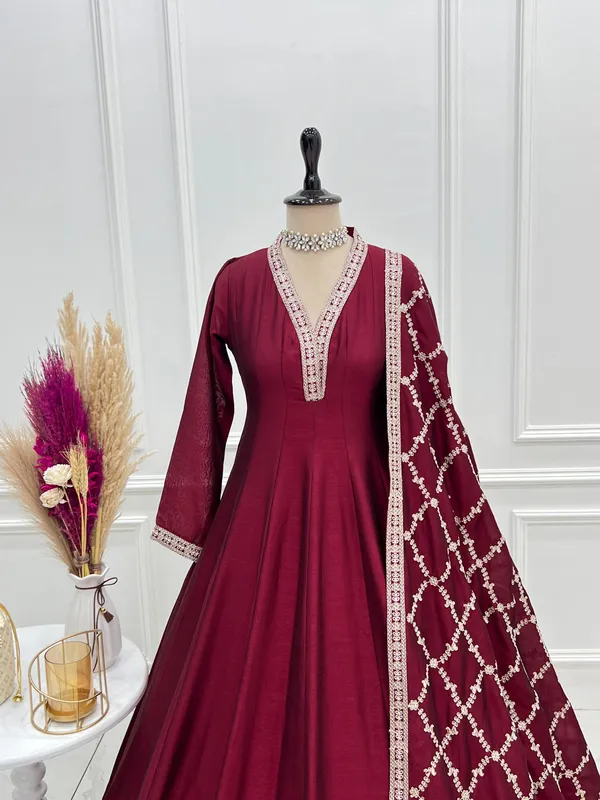 Red_Silk_Blend_Premium_And_Fancy_Design_Anarkali_Suit_For_Women