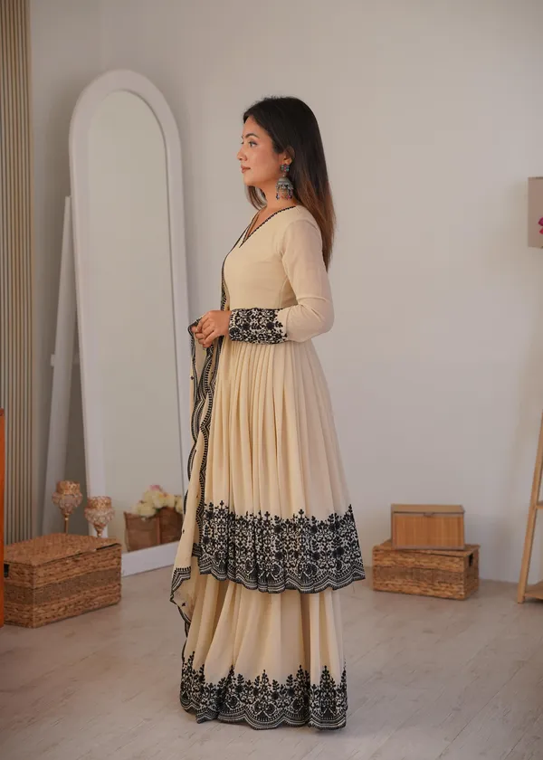Beige_Silk_Blend_Premium_And_Fancy_Design_Anarkali_Suit_Set_For_Women