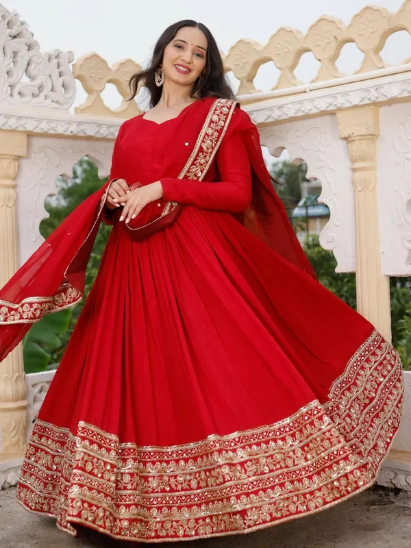 Red_Satin_Premium_And_Fancy_Design_Anarkali_Gown_For_Women