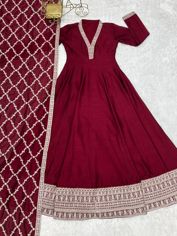 Red_Silk_Blend_Premium_And_Fancy_Design_Anarkali_Suit_For_Women