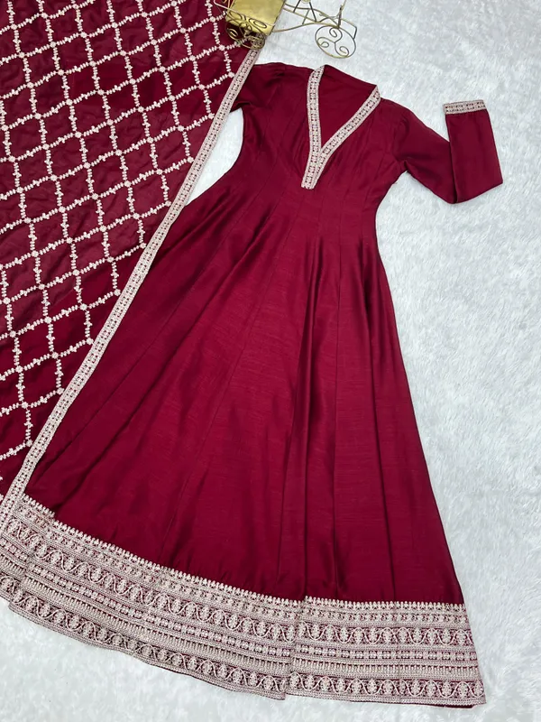 Red_Silk_Blend_Premium_And_Fancy_Design_Anarkali_Suit_For_Women