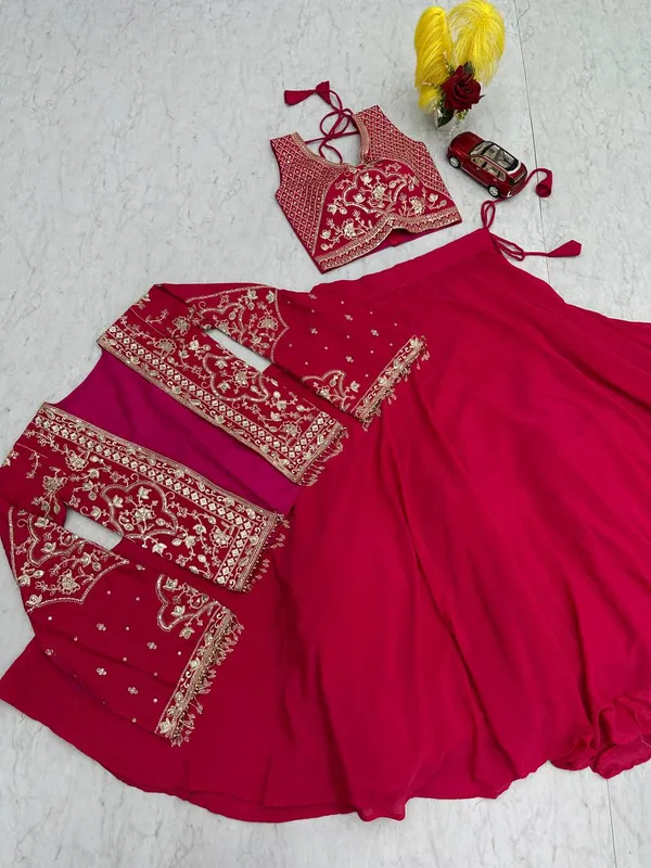 Orange__Chinon_Lehenga_Choli_For_women