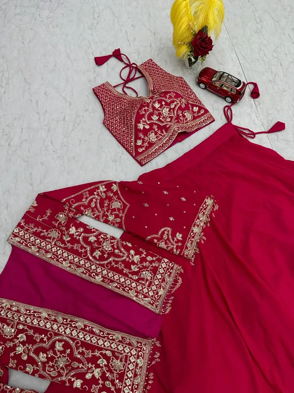 Orange__Chinon_Lehenga_Choli_For_women