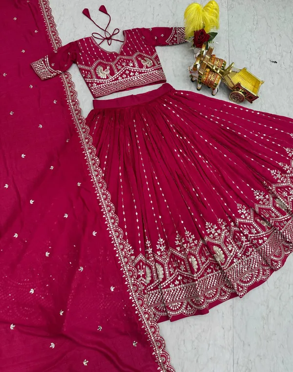 Pink_Pure_Vichitra_Lehenga_Choli_For_women