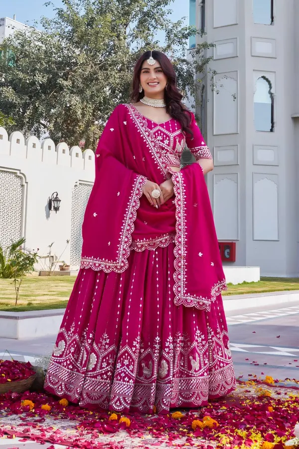 Pink_Pure_Vichitra_Lehenga_Choli_For_women