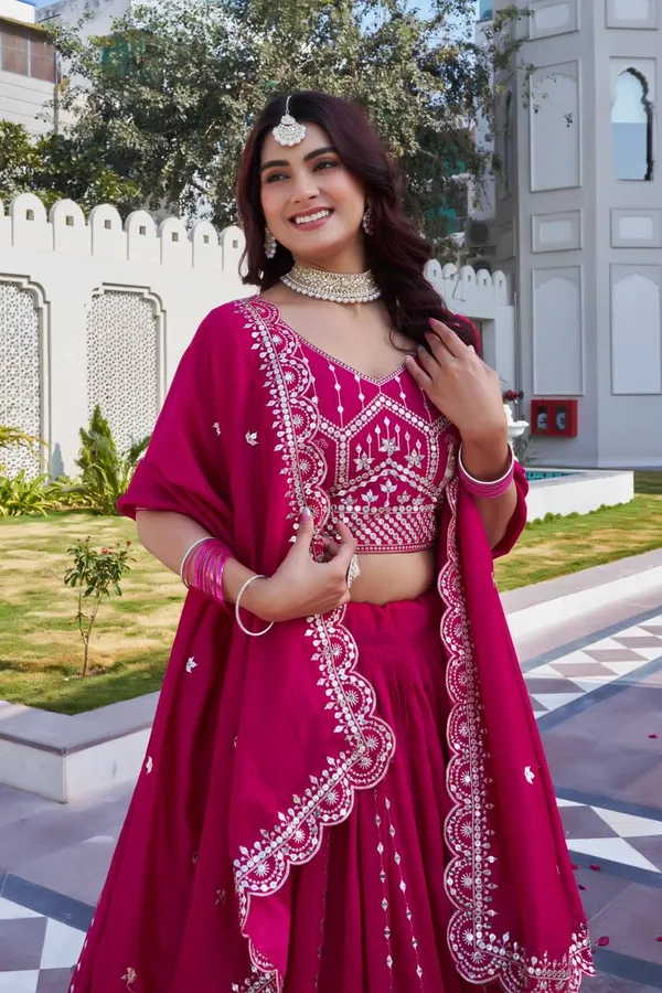 Pink_Pure_Vichitra_Lehenga_Choli_For_women