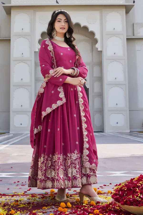 Pink_Fox_Georgette_Gowns_For_women