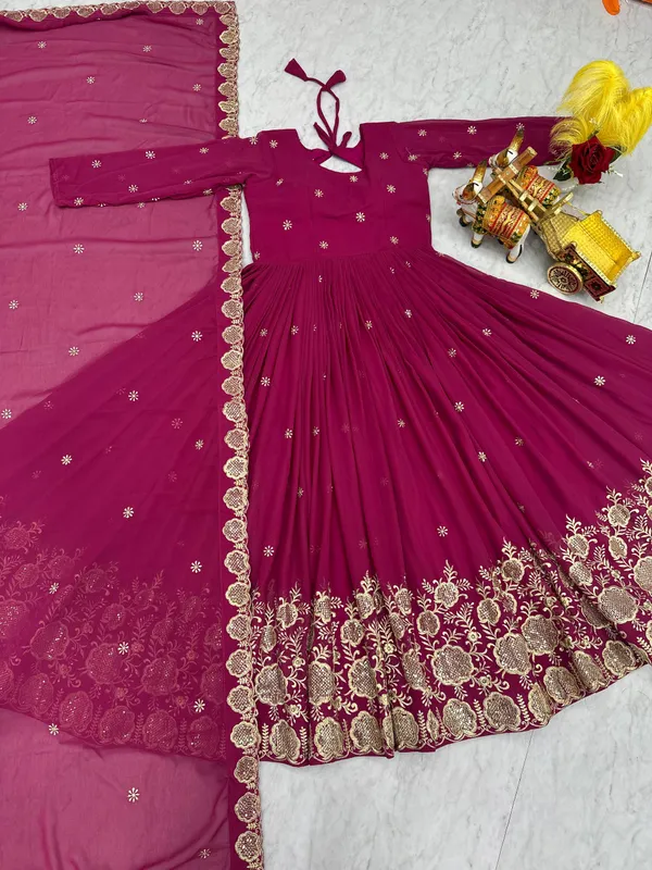 Pink_Fox_Georgette_Gowns_For_women