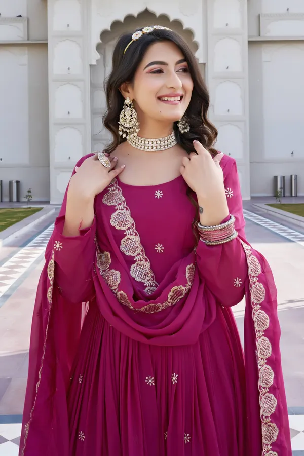 Pink_Fox_Georgette_Gowns_For_women