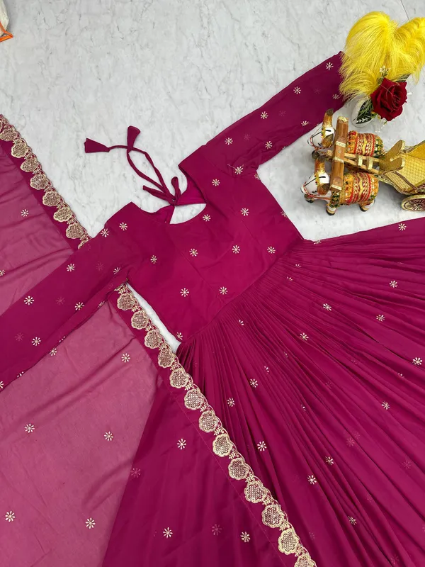 Pink_Fox_Georgette_Gowns_For_women