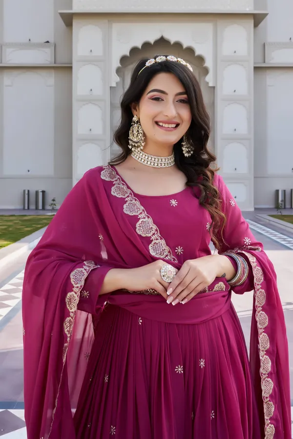Pink_Fox_Georgette_Gowns_For_women