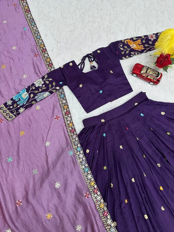 Purple_Pure_vichitra_silk_Lehenga_Choli_For_women