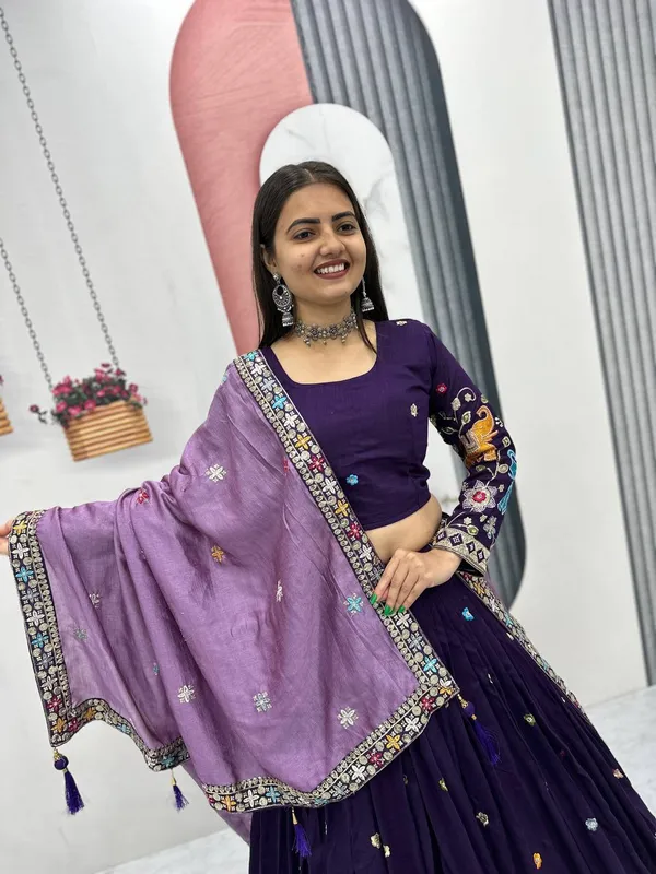 Purple_Pure_vichitra_silk_Lehenga_Choli_For_women