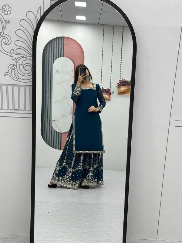Navy_Blue_Heavy_Fox_Georgette_Sharara__For_women
