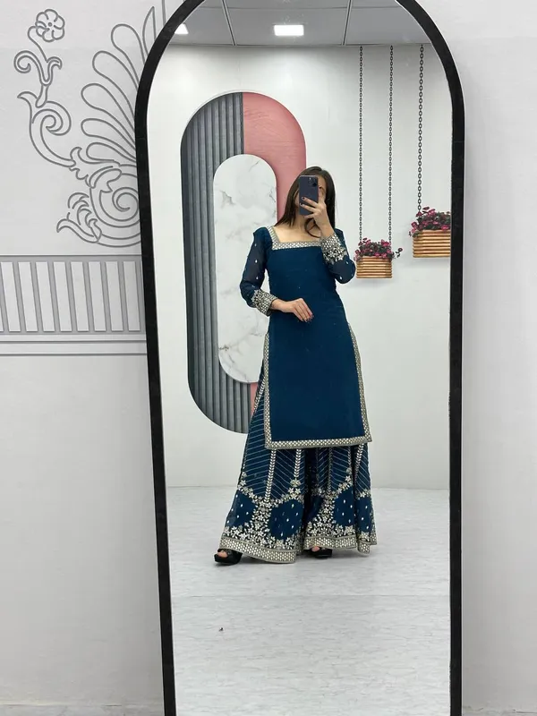 Navy_Blue_Heavy_Fox_Georgette_Sharara__For_women