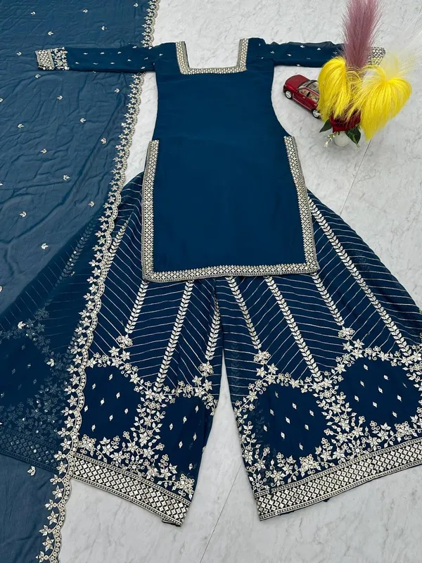 Navy_Blue_Heavy_Fox_Georgette_Sharara__For_women