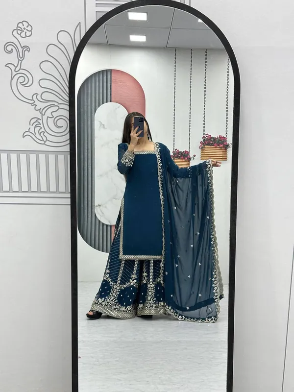 Navy_Blue_Heavy_Fox_Georgette_Sharara__For_women
