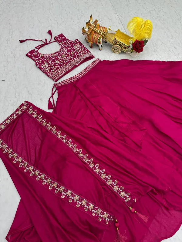 Rani_Pink_Pure_Vichitra_Lehenga_Choli_For_women