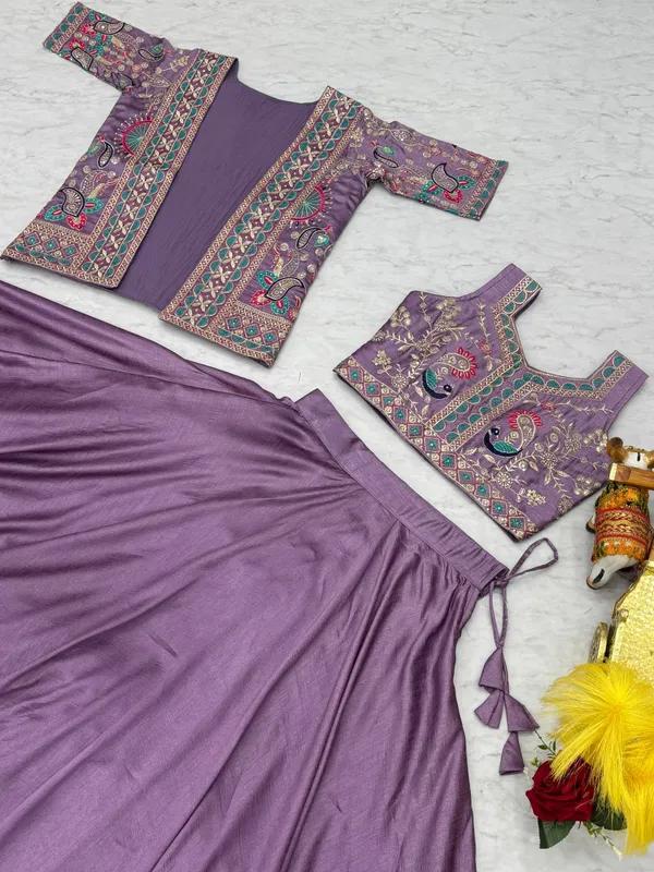 Purple_Pure_Vichitra_Lehenga_Choli_For_women