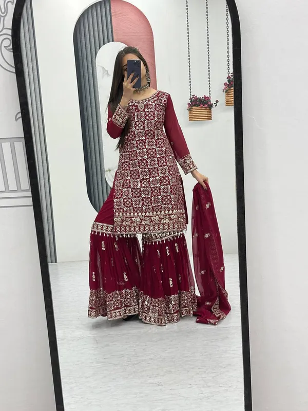 Red_fox_Georgette_Sharara__For_women