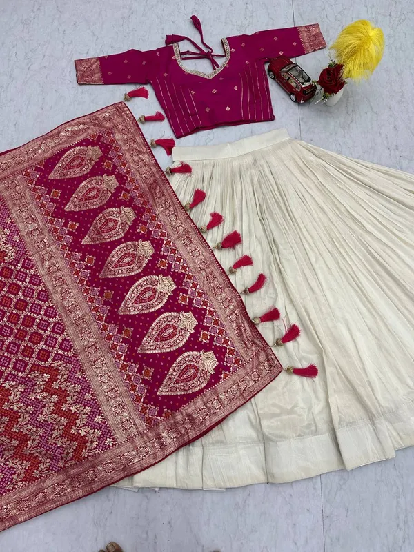 White_and_pink_pure_simar_silk_Lehenga_Choli_For_women