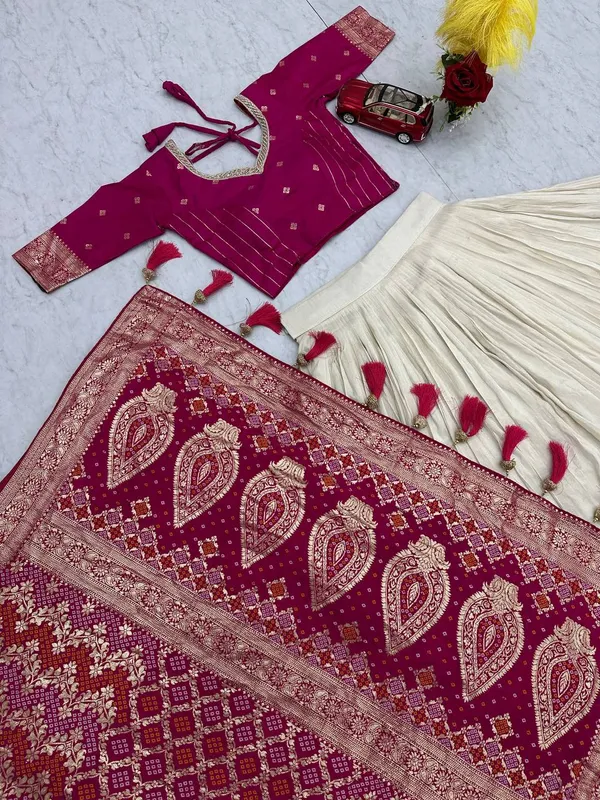 White_and_pink_pure_simar_silk_Lehenga_Choli_For_women