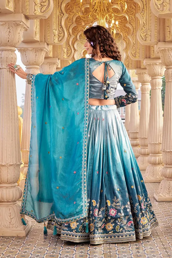 Blue_Pure_Gold_Crush_Lehenga_Choli_For_women