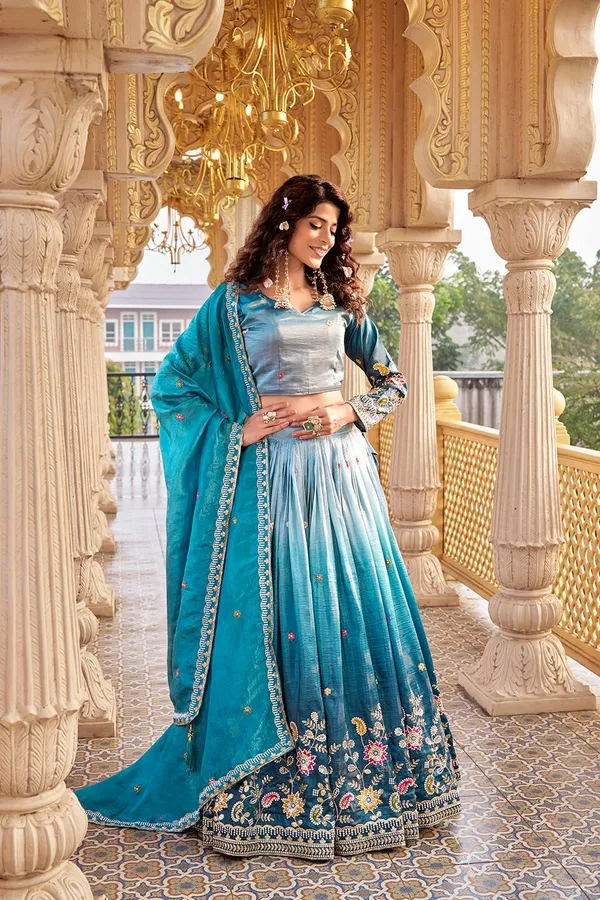 Blue_Pure_Gold_Crush_Lehenga_Choli_For_women