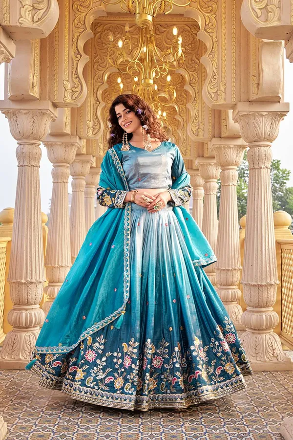 Blue_Pure_Gold_Crush_Lehenga_Choli_For_women