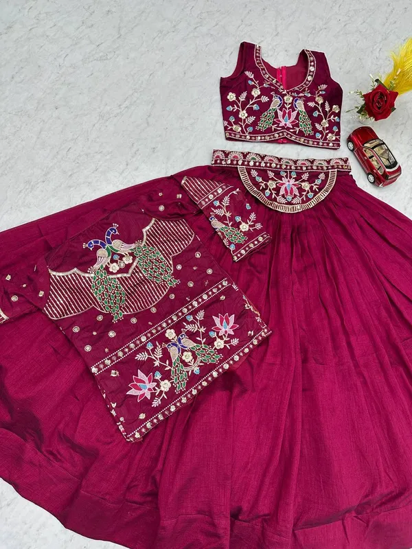 Maroon_Vichitra_silk_Lehenga_Choli_For_women