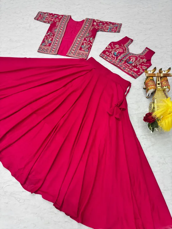Pink_Pure_Vichitra_Lehenga_Choli_For_women