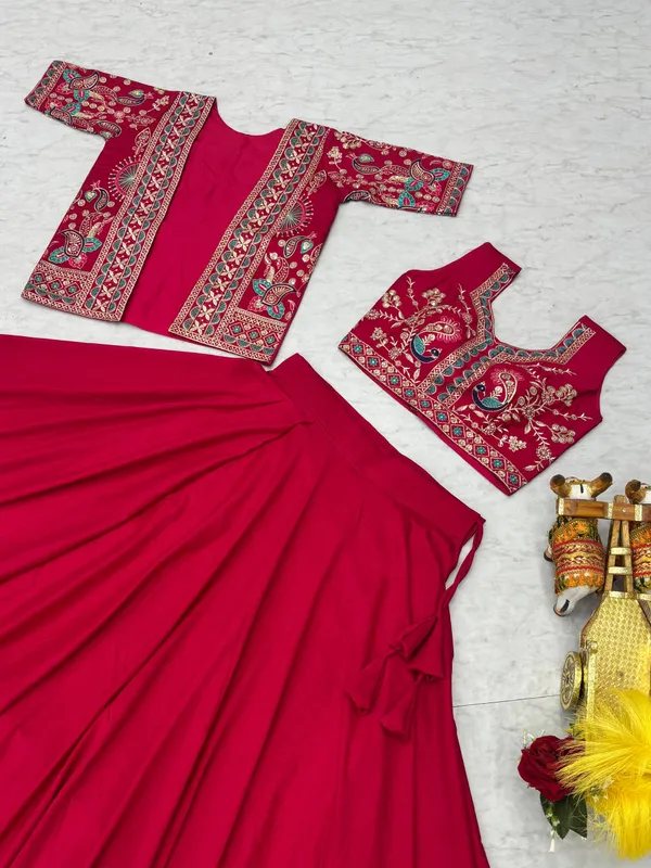 Pink_Pure_Vichitra_Lehenga_Choli_For_women
