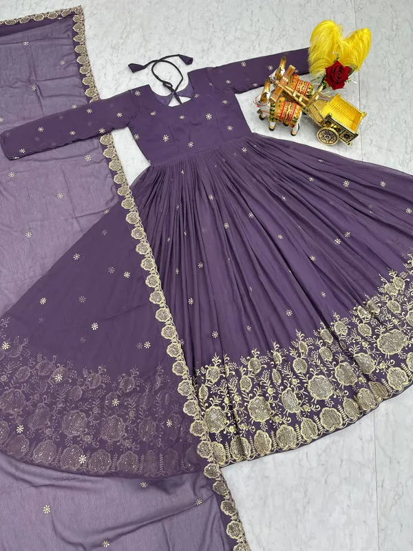 Purple_Fox_Georgette_Gowns_For_women