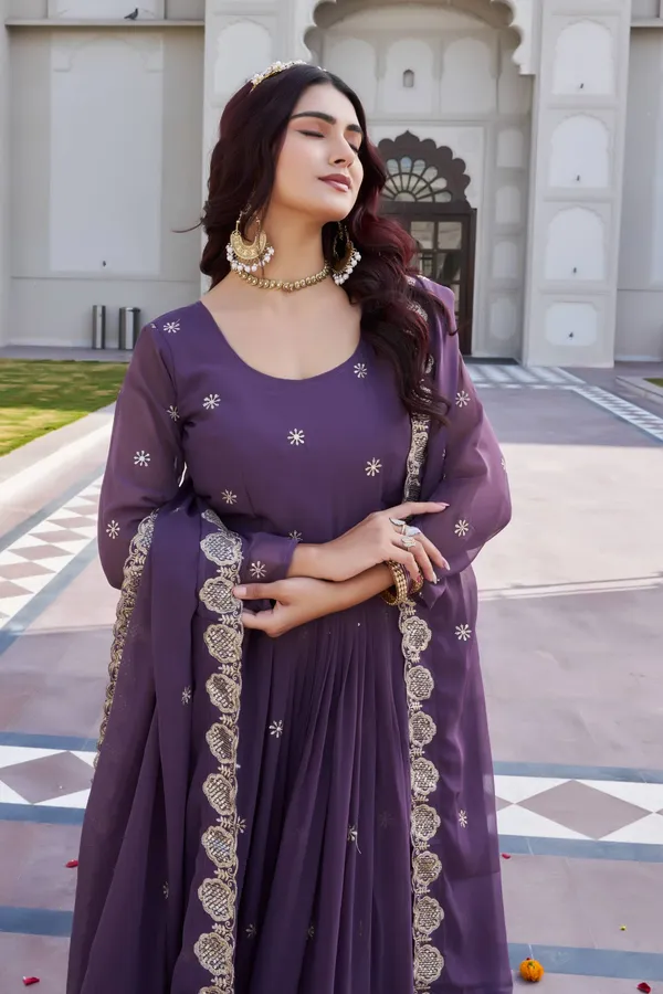Purple_Fox_Georgette_Gowns_For_women