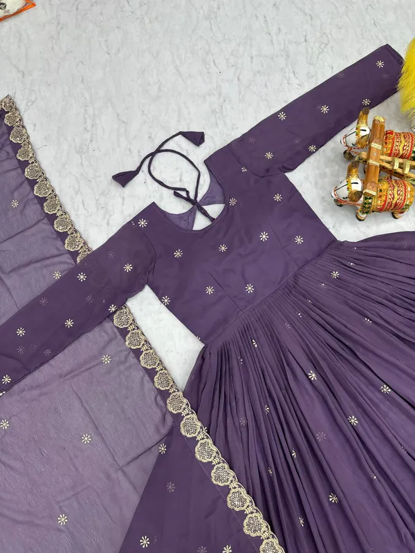 Purple_Fox_Georgette_Gowns_For_women