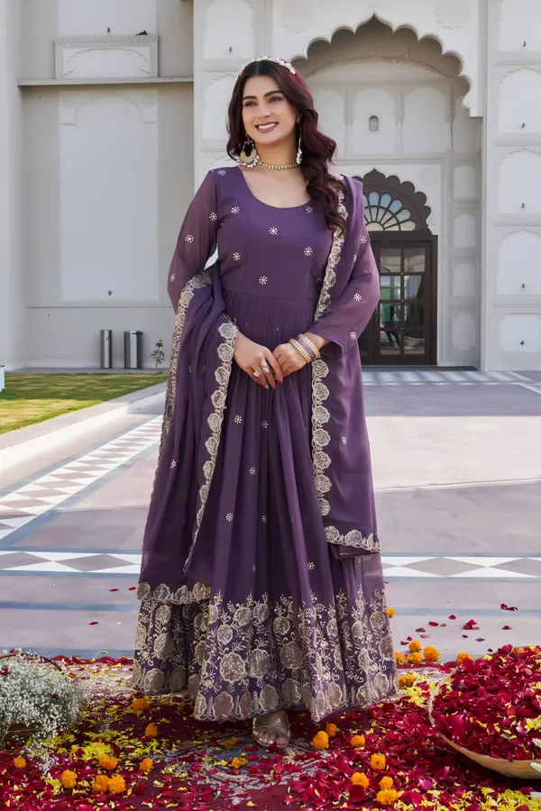 Purple_Fox_Georgette_Gowns_For_women